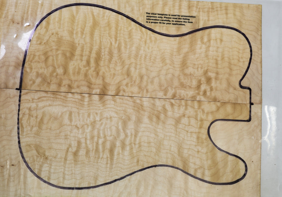 Maple Quilt Guitar set, 0.29" thick (Good Figure) - Stock# 6-5093