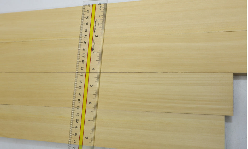 Alaskan Yellow Cedar Bracewood, 4 blocks 0.92" x 2" x 15" and 19" - Stock# 6-5101