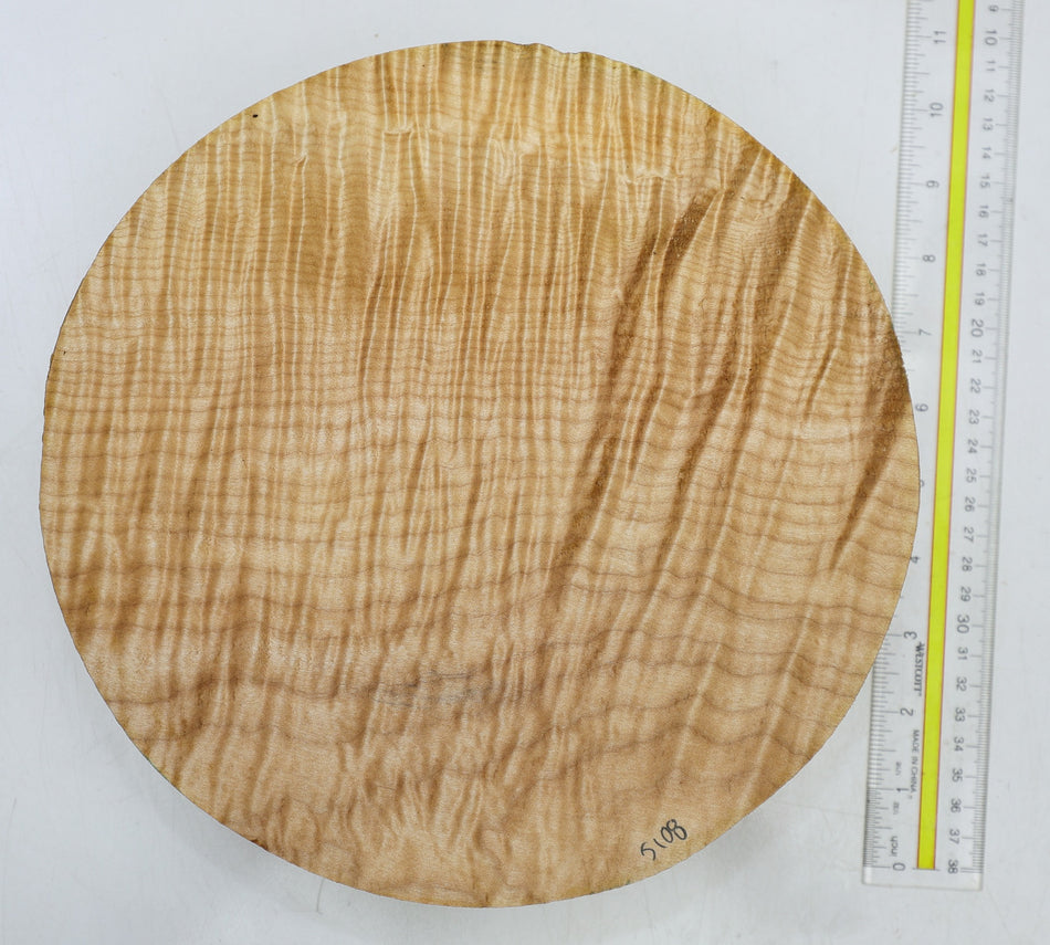 Maple Flame Round 10" diameter x 2.5" (PREMIUM FIGURE) - Stock# 6-5108