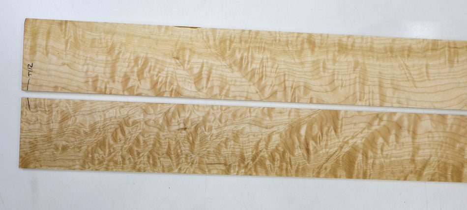 Maple Quilt Fingerboards, 2 pieces, 23.3" long, unslotted - Stock# 6-5112