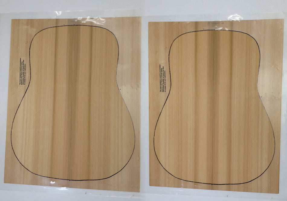 Red Cedar Dreadnought, 2 Guitar Sets 0.135" thick (+Factory) - Stock# 6-5133