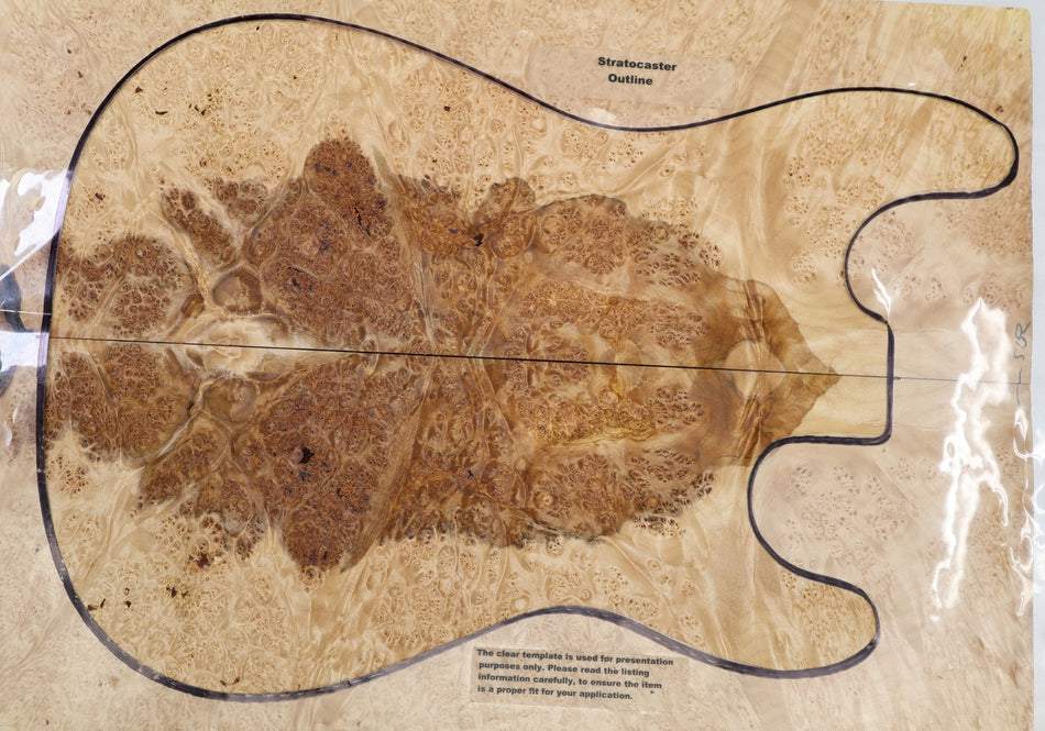 Maple Burl Guitar set, 0.35" thick (HIGH FIGURE) - Stock# 6-5152