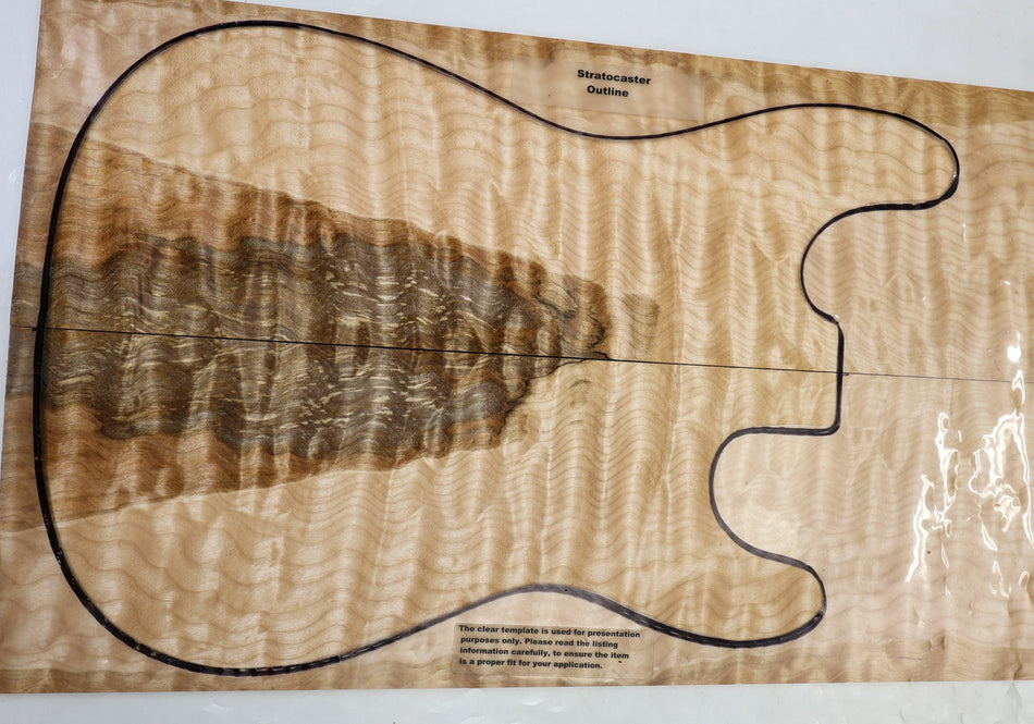 Spalted Maple Quilt Guitar set, 0.27" thick (+GREAT FIGURE) - Stock# 6-5166