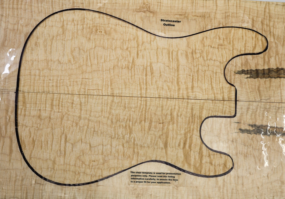 Maple Quilt Guitar set, 0.17" thick (HIGH FIGURE, 2nd) - Stock# 6-5167