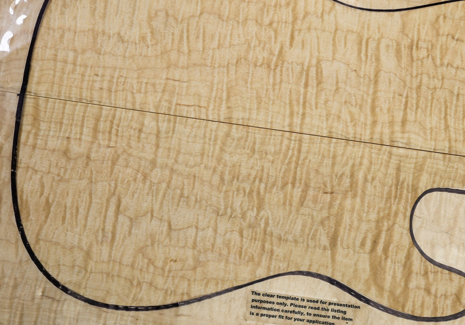 Maple Quilt Guitar set, 0.17" thick (HIGH FIGURE, 2nd) - Stock# 6-5167