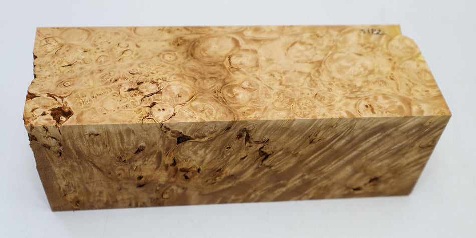 Maple Burl Spindle 2.9" x 8.5" long (HIGH FIGURE) - Stock# 6-5182