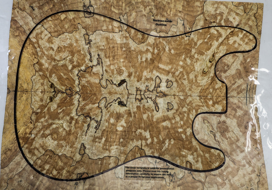 Spalted Maple Burl Guitar set, 0.29" thick (GREAT FIGURE, 2nd) - Stock# 6-5189