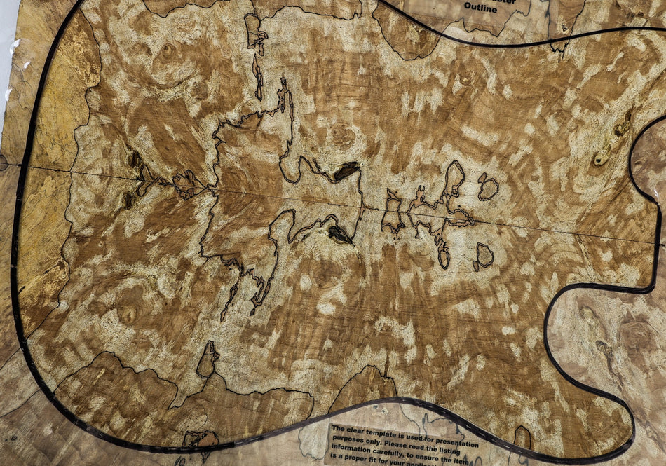 Spalted Maple Burl Guitar set, 0.29" thick (GREAT FIGURE, 2nd) - Stock# 6-5189