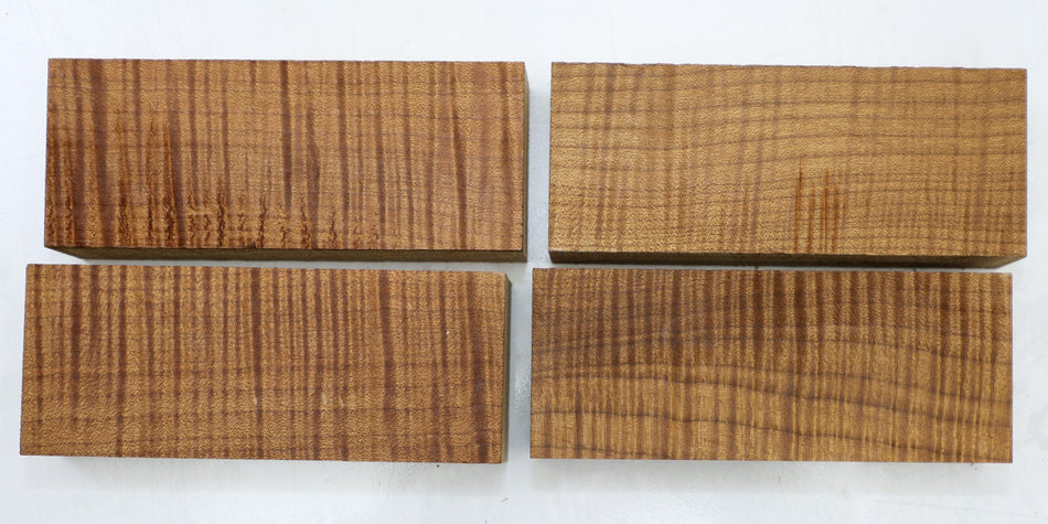 Torrefied Maple Flame Knife Scales, 4 pieces, 1" x 2" x 5" each (HIGH FIGURE) - Stock# 6-5241