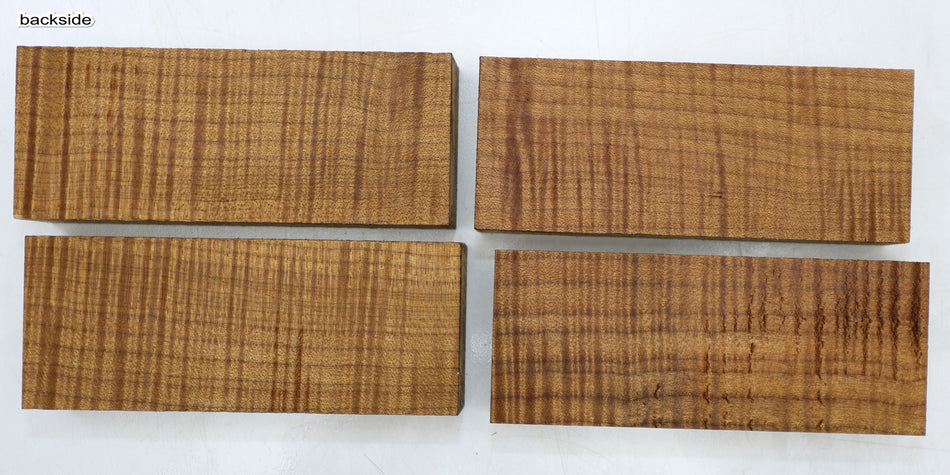 Torrefied Maple Flame Knife Scales, 4 pieces, 1" x 2" x 5" each (HIGH FIGURE) - Stock# 6-5241