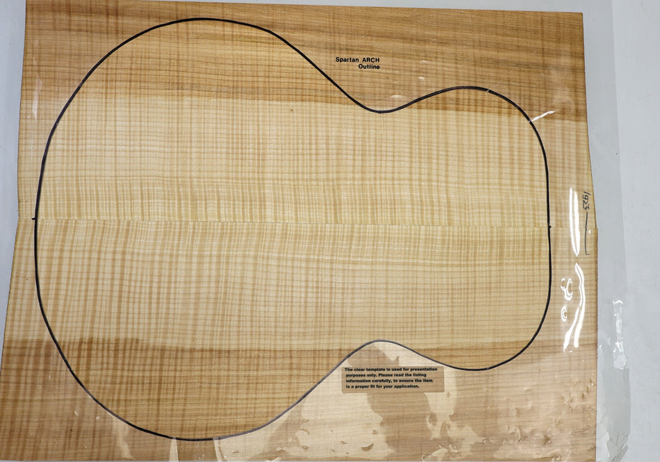 Maple Flame Small Body Archtop set, 1.93" thick (GREAT FIGURE) - Stock# 6-5261