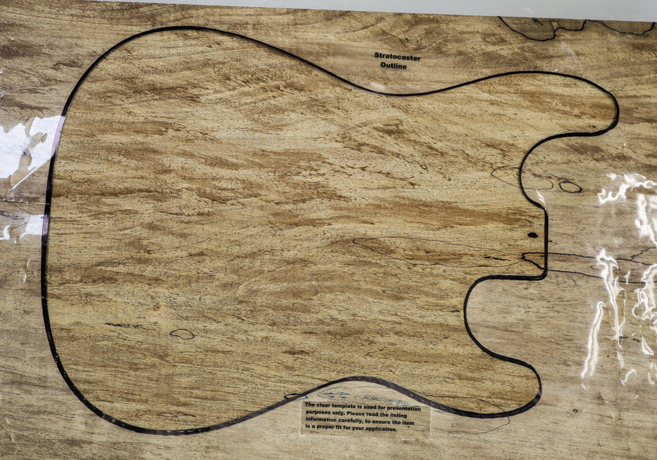 Spalted Maple body blank, One piece, 1.82" thick - Stock# 6-5323