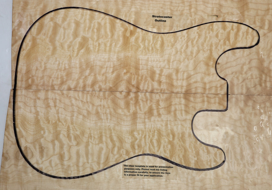 Maple Quilt Guitar set, 0.28" thick (Great Figure) - Stock# 6-5344