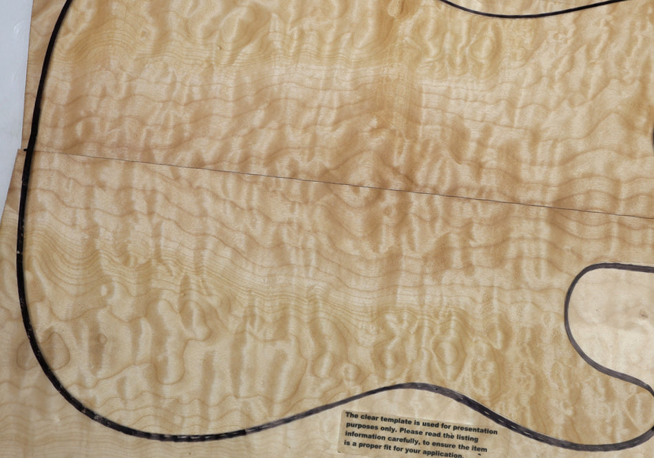 Maple Quilt Guitar set, 0.28" thick (Great Figure) - Stock# 6-5344