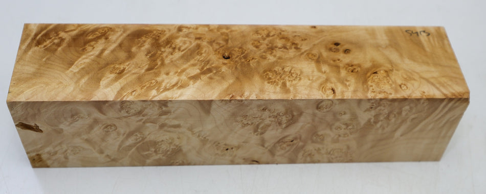 Maple Burl Spindle Square 2.82" x 11.75" long (HIGH FIGURE) - Stock# 6-5413
