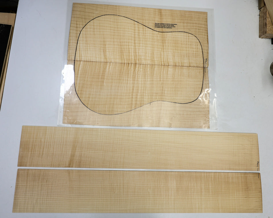 Back & Side set Maple Flame, Dreadnought - Stock# 6-5433
