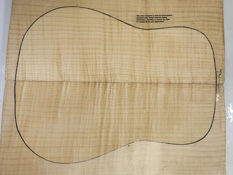 Back & Side set Maple Flame, Dreadnought - Stock# 6-5433