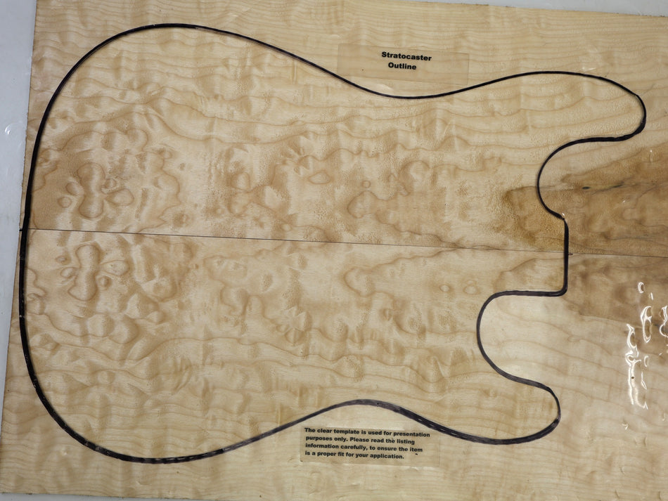 Maple Quilt Guitar set, 0.25" thick (Good Figure) - Stock# 6-5435