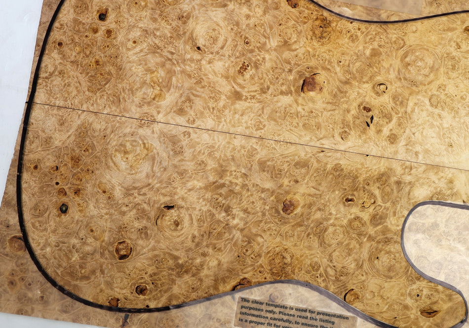 Maple Burl Guitar set, 0.26" thick (HIGH FIGURE) - Stock# 6-5453