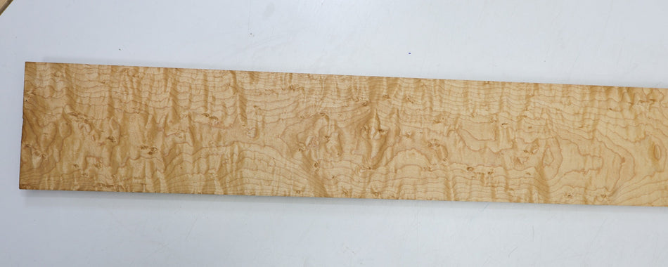 Rock Maple Birdseye Neck Blank 1" x 4.4 x 35" (GREAT FIGURE +3★) - Stock# 6-5455