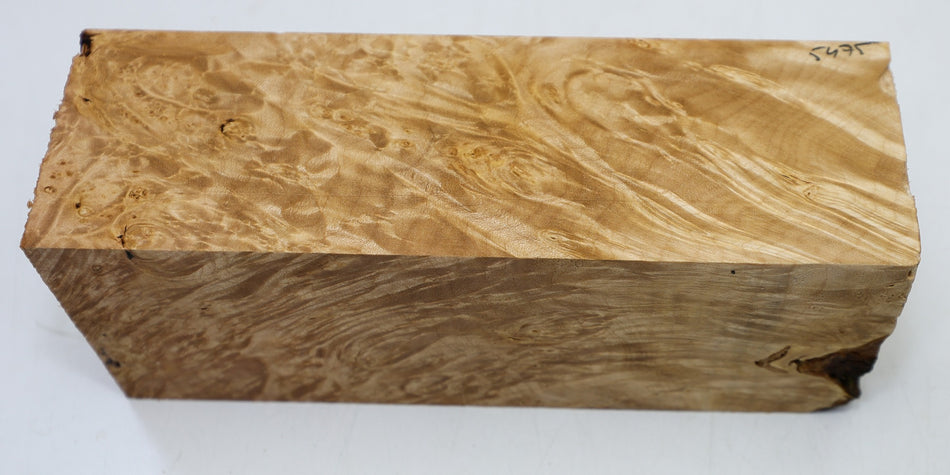 Maple Burl Spindle Square 3" x 9" long (HIGH FIGURE) - Stock# 6-5475