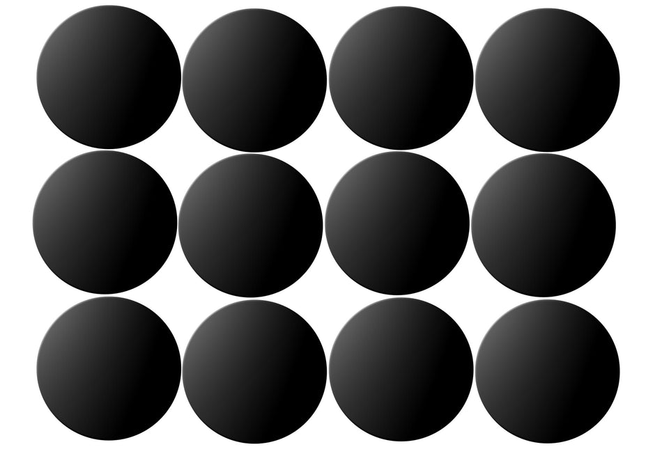 Round Black Acrylic Position Markers, 12 pieces
