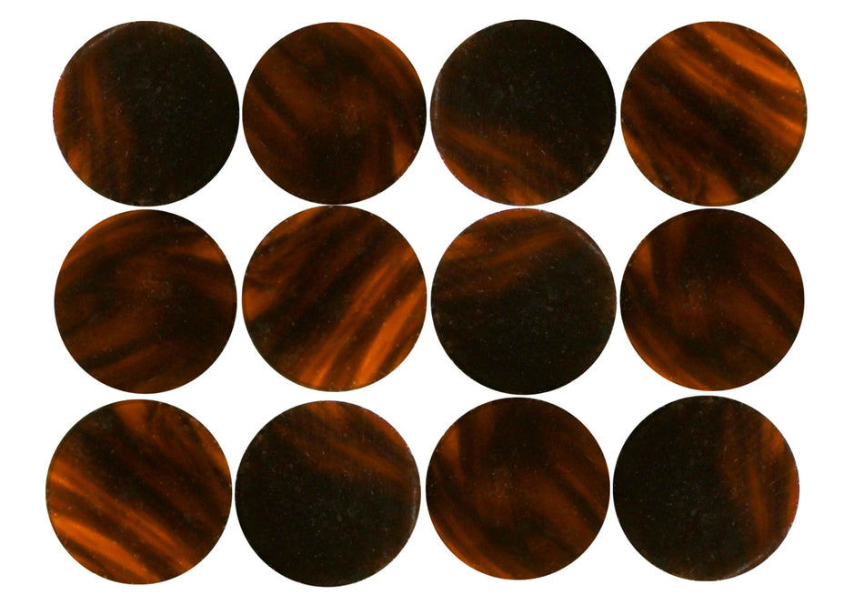 Round Brown Tortoise Acrylic Position Markers, 12 pieces