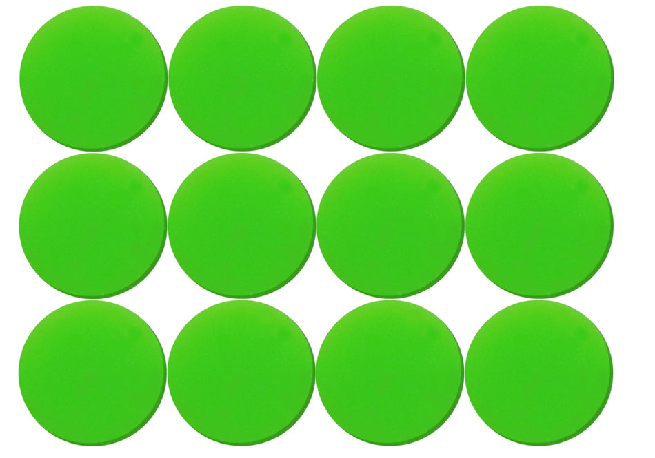 Round Green Acrylic Position Markers, 12 pieces