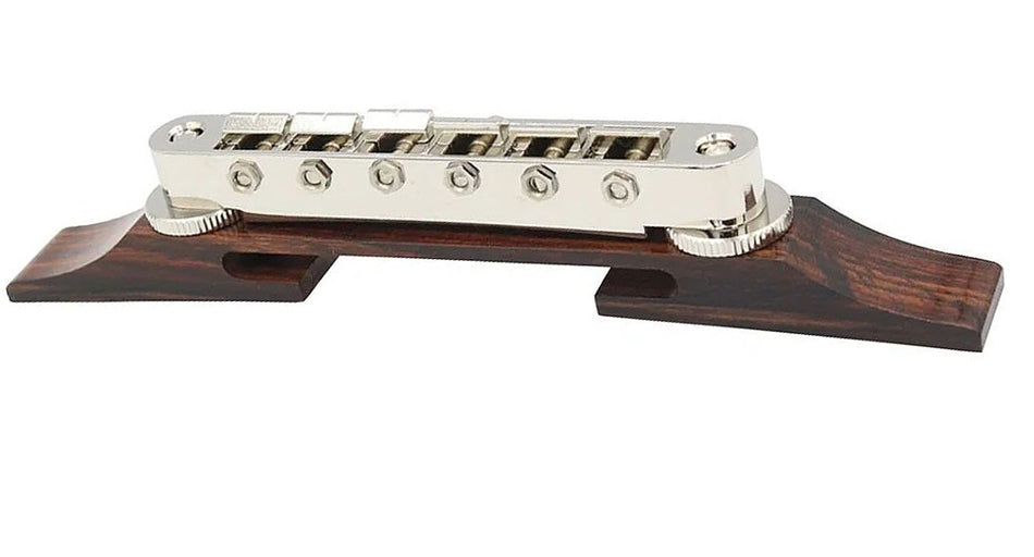 Machined Bridge for Archtop with GOTOH GE104B Tune-o-matic Bridge & Saddle (Rosewood/Nickel)