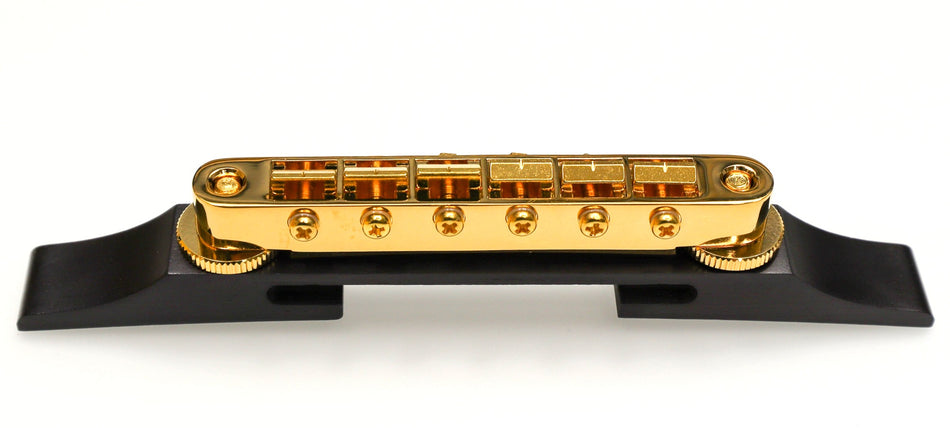 Machined Bridge for Archtop with GOTOH GE104B Tune-o-matic Bridge & Saddle (Gold)