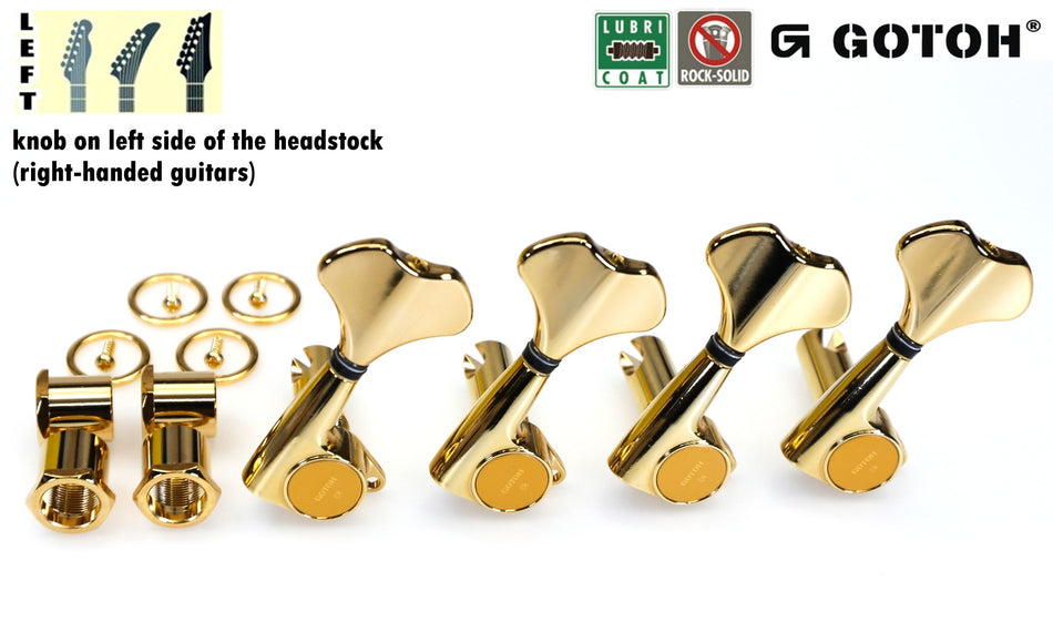 Gotoh GB707(G) Compact Bass Tuners, 4-Left (Gold)