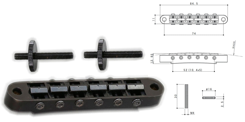 Gotoh GE103B Nashville-style Vintage Tune-o-matic Bridge (choose finish)