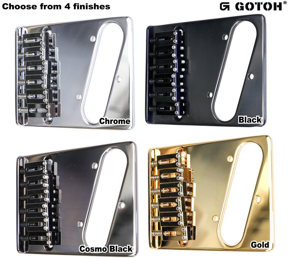 Gotoh GTC201 Bridge (Brass) for Modern Single-Coil Pickup Tele-style guitars (choose finish)