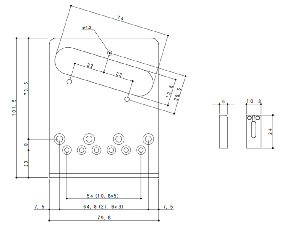 Gotoh GTC202 Bridge (Steel) for Modern Single-Coil Pickup Tele-style guitars (choose finish)