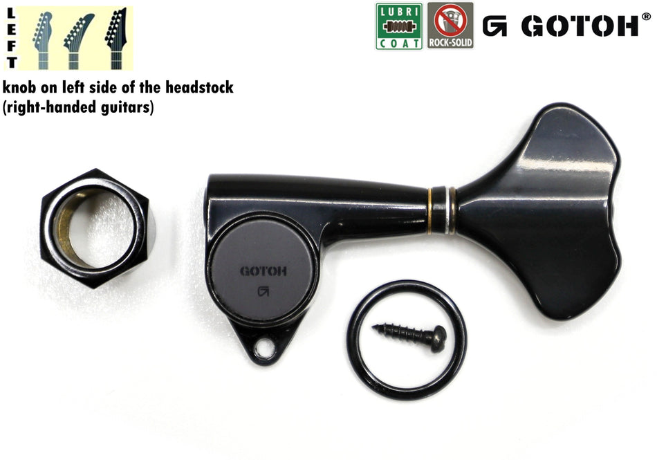 Gotoh GB707(B) Compact Bass Tuner, 1 Left (Black)