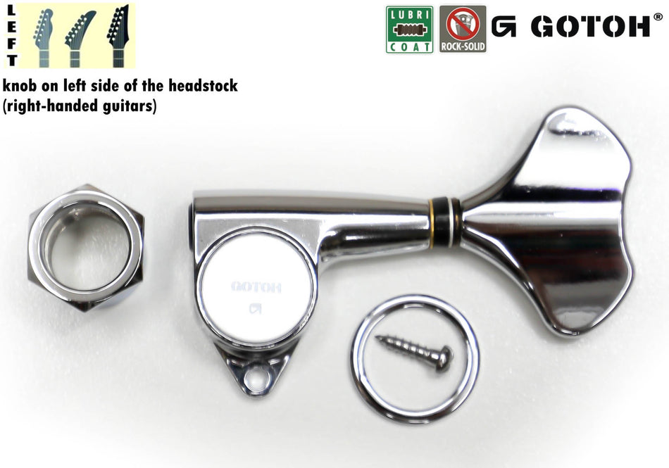 Gotoh GB707(C) Compact Bass Tuner, 1 Left (Chrome)