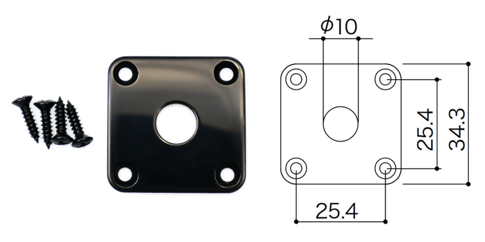 Gotoh JCB-4 Square Jack Plate (choose finish)