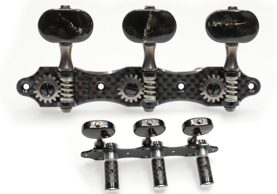 Gotoh KG01-CA(xCK)BB Tuners with X-Finish & 10mm Carbon Rollers for Acoustic Guitars (xCosmo Black)