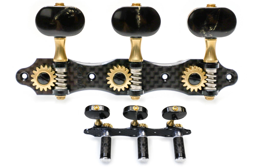 Gotoh KG01-CA(xG)BB Tuners with X-Finish, 10mm Carbon Rollers for Acoustic Guitars (xGold)