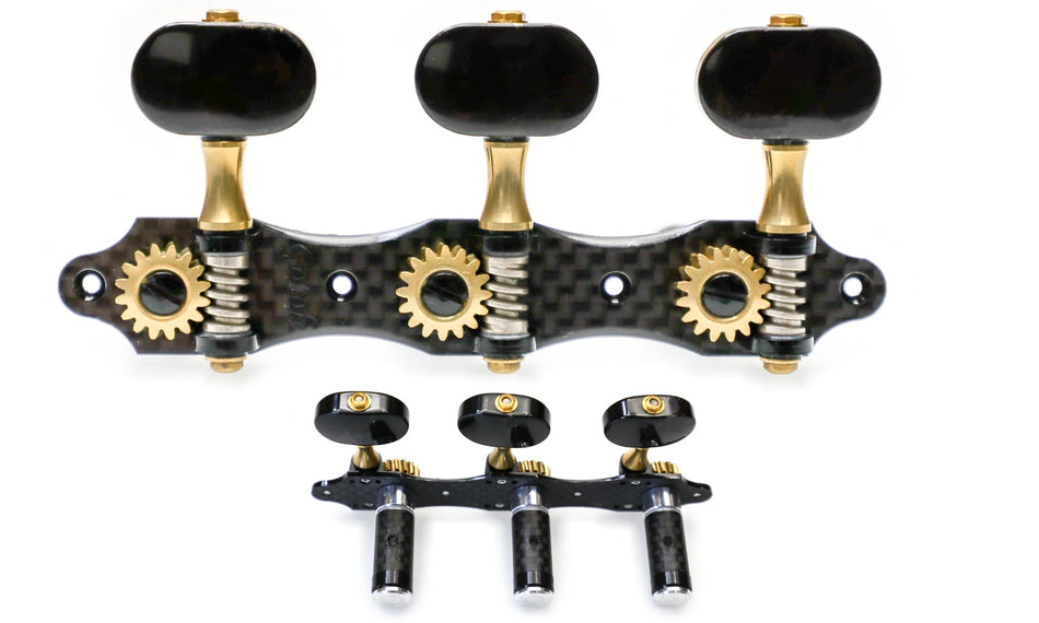 Gotoh KG01-CA(xG)EN Tuners with X-Finish, 10mm Carbon Rollers for Acoustic Guitars (xGold)