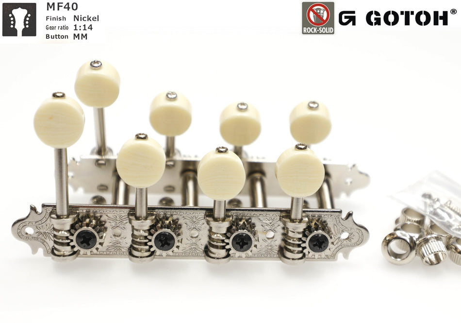 Gotoh MF40(N)MM Tuners with Metal Rollers for F-style Mandolins (Nickel)
