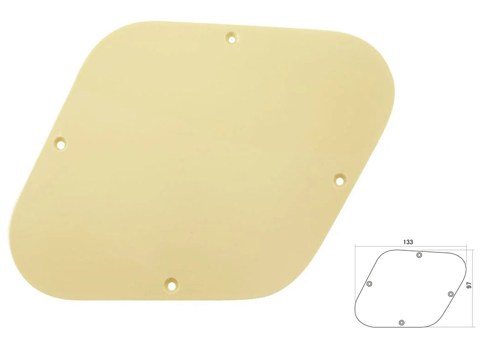 Control Backplate Cover For LP type Guitars, 97mm wide, Cream