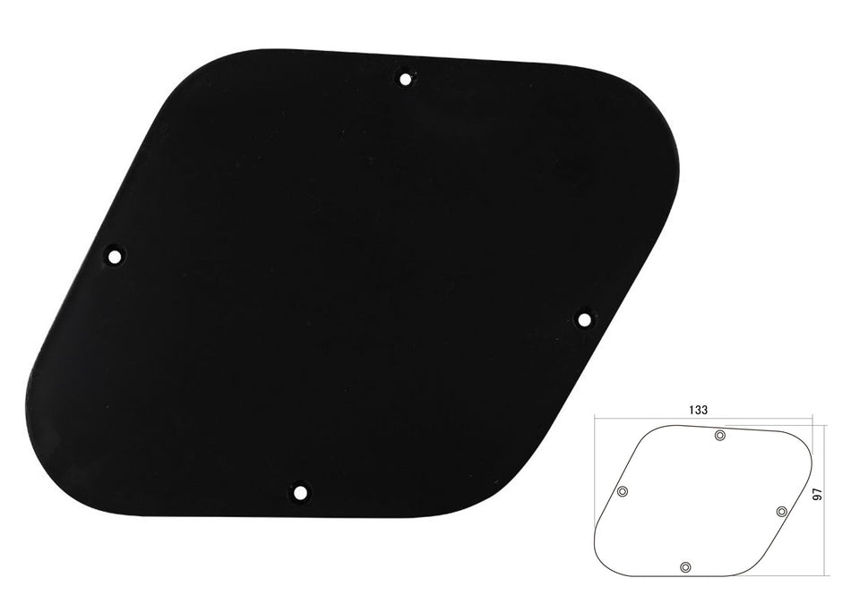 Control Backplate Cover For LP type Guitars, 97mm wide, Black