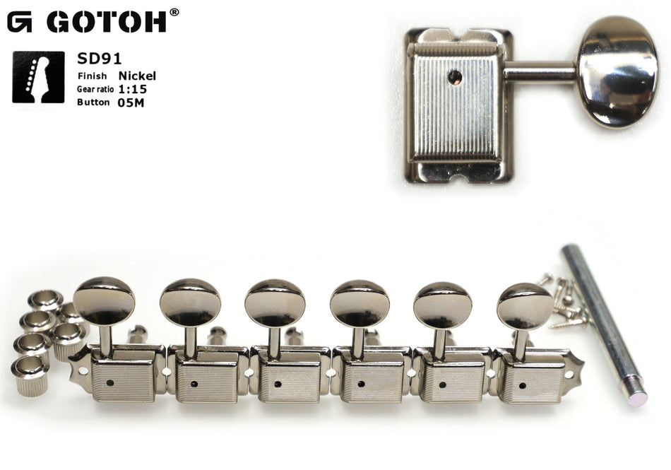 Gotoh SD91(N)05M Tuners with Standard Post, 6-Left (Nickel)