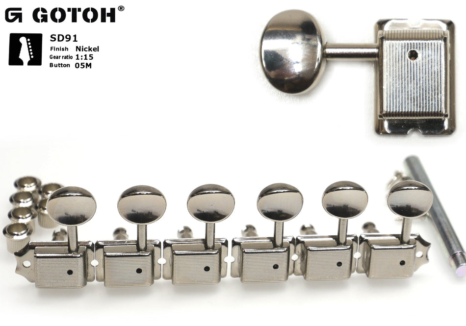 Gotoh SD91(N)05M Tuners with Standard Post, 6-Right (Nickel)