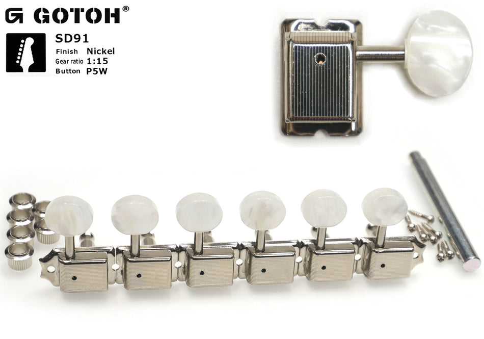 Gotoh SD91(N)P5W Tuners with Standard Post, 6-Left (Nickel)