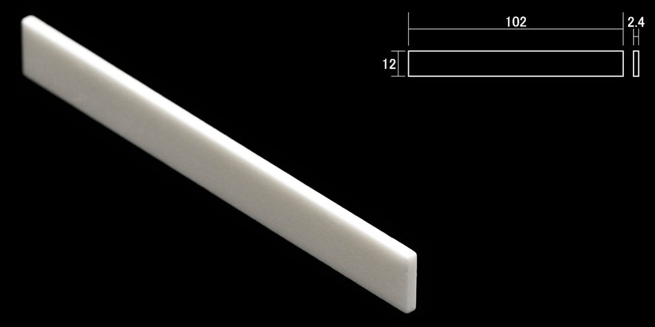 Bleached Bone Saddle blank 102 * 12 * 2.4mm for Acoustic Guitars