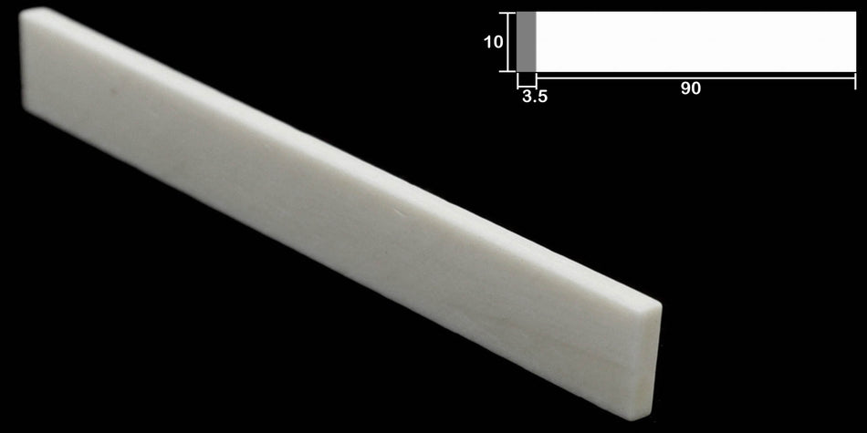 Bleached Bone Saddle blank 90 * 10 * 3.5mm for Acoustic Guitars