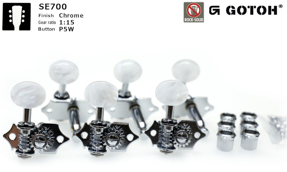 Gotoh SE700(C)P5W Guitar Tuners with Standard Post, 3L+3R (Chrome)