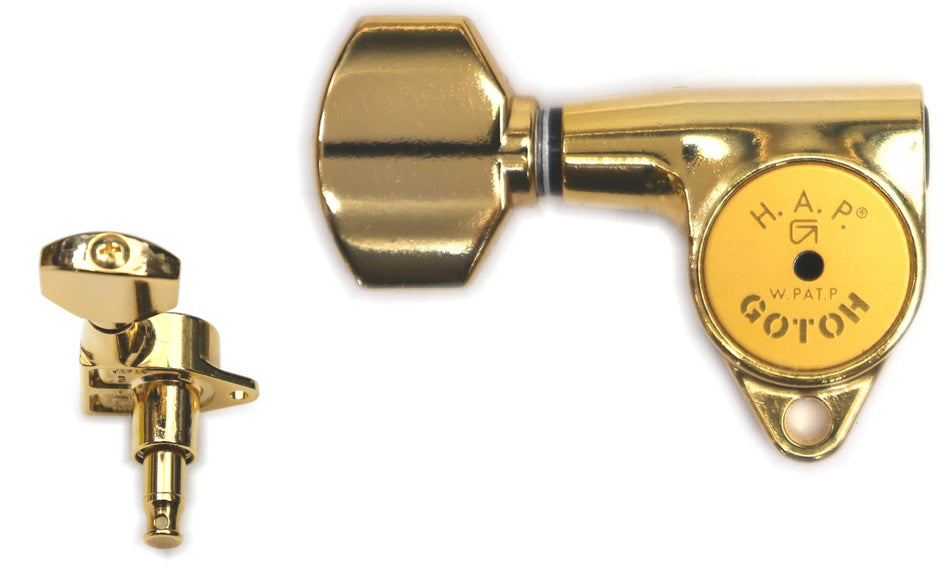 Gotoh SG301(G)07 H.A.P. Tuners with Standard Adjustable Post, from 19 to 25mm, 3L+3R (Gold)